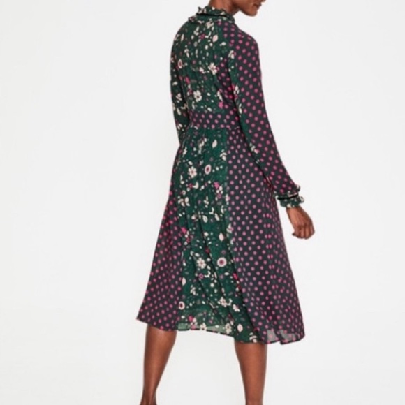 NWT Beautiful Boden Chatsworth Green Bloom Floral Cecilia Midi Dress. Size 4 - Picture 5 of 11
